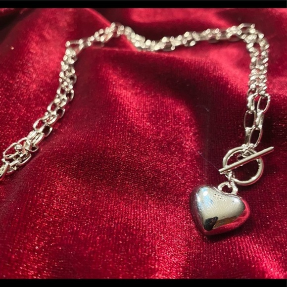 925 STERLING SILVER HEART CHARM PENDANT NECKLACE - Picture 3 of 7